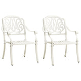 3 Piece Bistro Set Cast Aluminium White - Side View