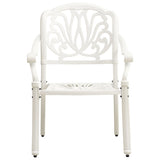 3 Piece Bistro Set Cast Aluminium White - 45-Degree Angle