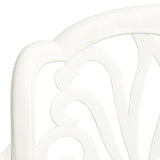 3 Piece Bistro Set Cast Aluminium White - Close-Up Angle