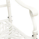 3 Piece Bistro Set Cast Aluminium White - Low Angle