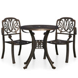 3 Piece Bistro Set Cast Aluminium Bronze - Front View