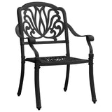 3 Piece Bistro Set Cast Aluminium Black - Top-Down View