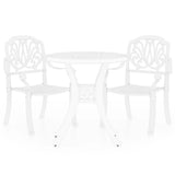 3 Piece Bistro Set Cast Aluminium White
