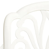 3 Piece Bistro Set Cast Aluminium White - Close-Up Angle