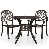 3 Piece Bistro Set Cast Aluminium Bronze - Front View