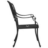 3 Piece Bistro Set Cast Aluminium Black - Rear View