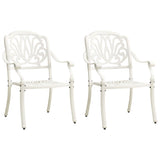 3 Piece Bistro Set Cast Aluminium White - Side View