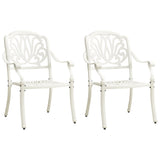 3 Piece Bistro Set Cast Aluminium White - Side View