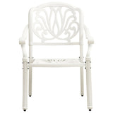 3 Piece Bistro Set Cast Aluminium White - 45-Degree Angle