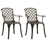 3 Piece Bistro Set Cast Aluminium Bronze - Side View