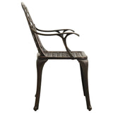 3 Piece Bistro Set Cast Aluminium Bronze - Rear View