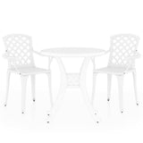 3 Piece Bistro Set Cast Aluminium White