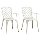 3 Piece Bistro Set Cast Aluminium White - Side View