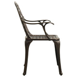 3 Piece Bistro Set Cast Aluminium Bronze - 45-Degree Angle
