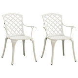 3 Piece Bistro Set Cast Aluminium White - Side View