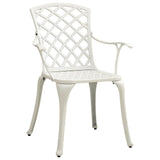 3 Piece Bistro Set Cast Aluminium White - Top-Down View
