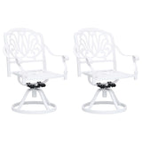3 Piece Bistro Set Cast Aluminium White - Side View