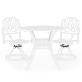 3 Piece Bistro Set Cast Aluminium White - Front View
