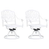 3 Piece Bistro Set Cast Aluminium White - Side View