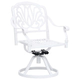 3 Piece Bistro Set Cast Aluminium White - Top-Down View