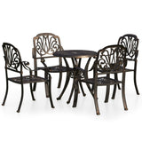 5 Piece Bistro Set Cast Aluminium Bronze - Front View