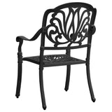 5 Piece Bistro Set Cast Aluminium Black - 45-Degree Angle