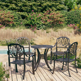 5 Piece Bistro Set Cast Aluminium Black