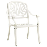 5 Piece Bistro Set Cast Aluminium White - Side View