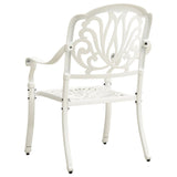 5 Piece Bistro Set Cast Aluminium White - Rear View