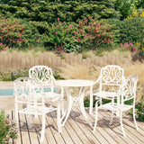 5 Piece Bistro Set Cast Aluminium White
