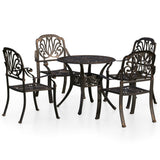 5 Piece Bistro Set Cast Aluminium Bronze - Front View