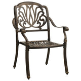 5 Piece Bistro Set Cast Aluminium Bronze - Side View