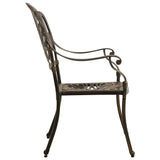5 Piece Bistro Set Cast Aluminium Bronze - Rear View