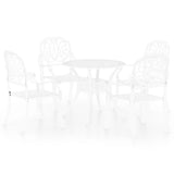 5 Piece Bistro Set Cast Aluminium White