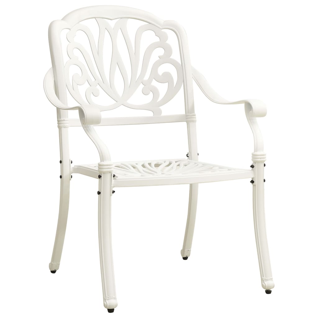 5 Piece Bistro Set Cast Aluminium White