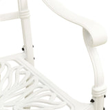 5 Piece Bistro Set Cast Aluminium White - Low Angle