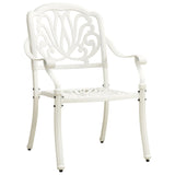 5 Piece Bistro Set Cast Aluminium White - Side View