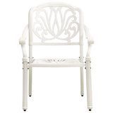 5 Piece Bistro Set Cast Aluminium White