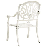5 Piece Bistro Set Cast Aluminium White - 45-Degree Angle