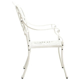 5 Piece Bistro Set Cast Aluminium White - Rear View