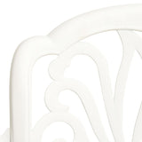 5 Piece Bistro Set Cast Aluminium White - Close-Up Angle
