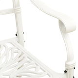 5 Piece Bistro Set Cast Aluminium White - Low Angle