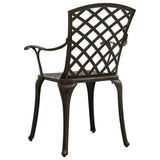 5 Piece Bistro Set Cast Aluminium Bronze - Close-Up Angle