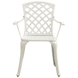 5 Piece Bistro Set Cast Aluminium White - 45-Degree Angle