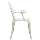 5 Piece Bistro Set Cast Aluminium White