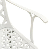 5 Piece Bistro Set Cast Aluminium White - Low Angle