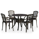 5 Piece Bistro Set Cast Aluminium Bronze