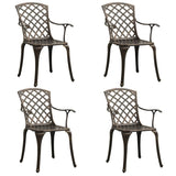 5 Piece Bistro Set Cast Aluminium Bronze - Side View