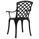 5 Piece Bistro Set Cast Aluminium Black - Close-Up Angle
