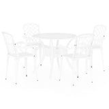5 Piece Bistro Set Cast Aluminium White
